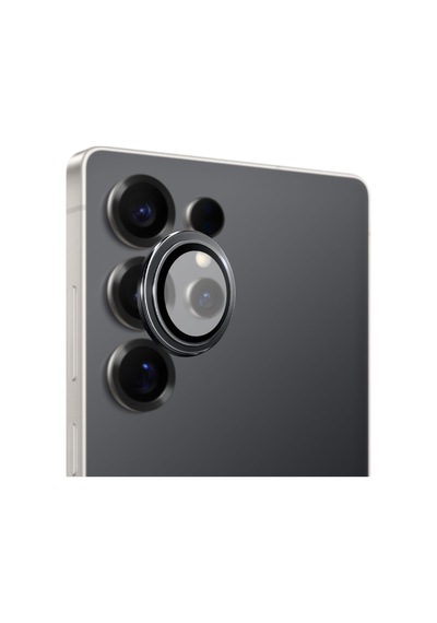 Safir Temperli Kamera Lens Koruyucu, Samsung Galaxy S25 Ultra İle Uyumlu Titanyum Siyah