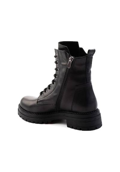 Siyah Hakiki Deri Kadın Bot & Bootie K02040451203 Siyah