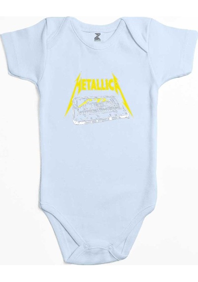 Zepplin Giyim Metallica Tape Sarı Bebek Body Zıbın