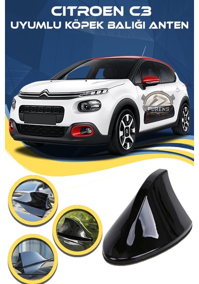 Citroen C3 Uyumlu Oto Balık Sırtı Anten Elektrikli Köpekbalığı Balina Tavan Anten