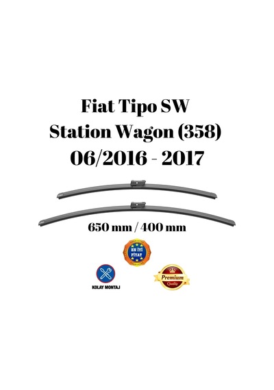 Fiat Tipo Sw Station Wagon 358 2016 2017 Uyumlu Ön Cam Silecek Süpürgesi Takımı 650/400mm Silbak Sb2616c