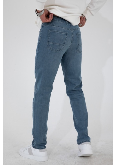 Hlt Jeans Hlthe003001 Taşlamalı Regular Fit Likralı Erkek Denim Kot Pantolon