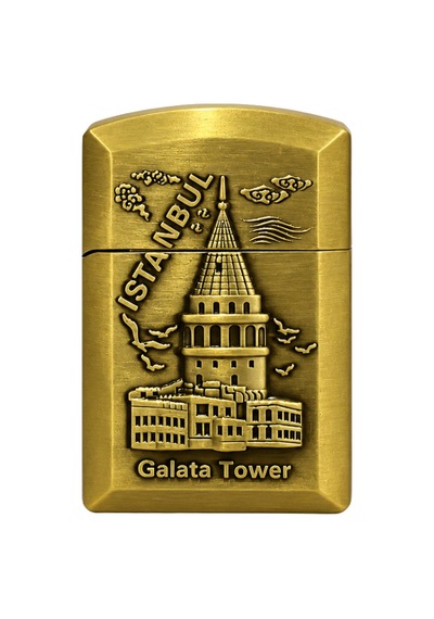 Hunter Soft Flame İstanbul Galata Kulesi Design Gold Çakmak Ack022
