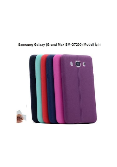 Samsung Uyumlu Galaxy Grand Max Sm-G7200 Kilif Deri Görünümlü Silikon Ki 96107938 - Renk / Lacivert