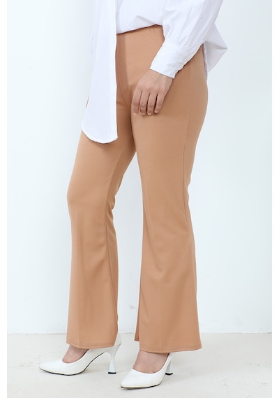 Bestenur Piyale Ispanyol Paça Pantolon 653 - Vizon