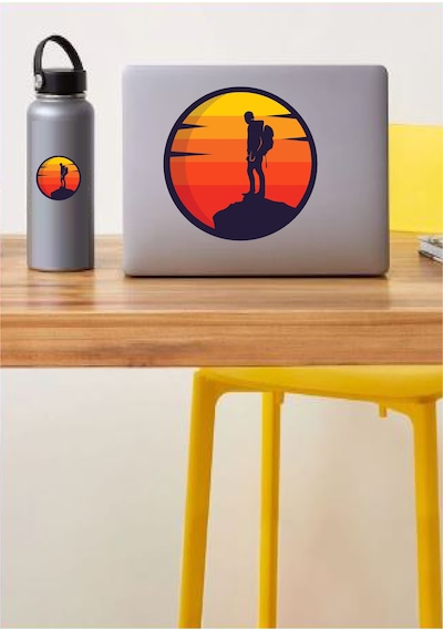 Dağcı Adventure Kamp Sticker - 4x4 Off Road Pickup Camping Sticker - Araba Oto Motosiklet Karavan Sticker - 02132 10X10 Cm