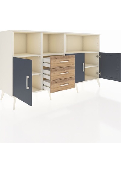 Hyperion Konsol 5 Raflı 3 Çekmeceli 3 Kapaklı 176x44x99 Aytaşı-antrasit/çam Aytası/antrasıt - Aytası Hyperion Konsol 5 Raflı 3 Çekmeceli 3 Kapaklı 176x44x99 Aytaşı-antrasit/çam Aytası/antrasıt - Aytası