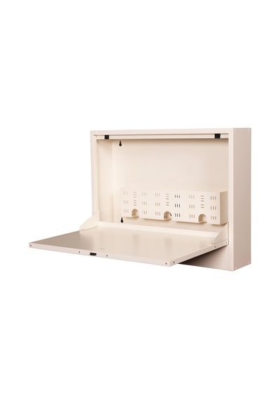 Alfafonet Ziglat 500 Duvar Tipi Laptop Dolabı 700x150x500 Mm Mat Beyaz 70 Kg Taşıma Kapasiteli Kilitli Metal Dolap