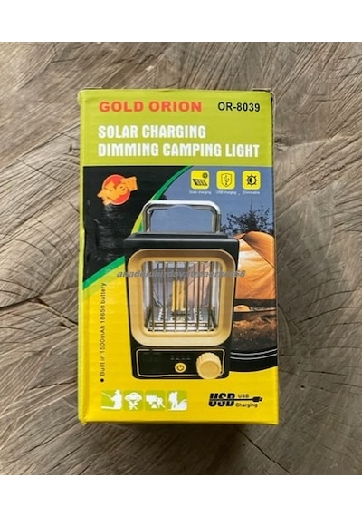 Orion Solar Kamp Lambası Şarjlı Gemi Lambası Nostalji Lamba Işık Ayarlı Sarı