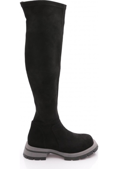Dgn 4006 Kadin Knee High Çizme Siyah Geyik