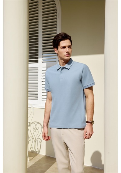New Performance Premium Polo T-shirt 100% Pamuk Merserize Mavi