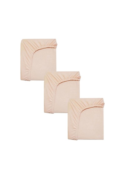 3 Adet Pamuklu Ve Lastikli 60 X 120 Cm Penye Bebek Çarşaf-açık Somon