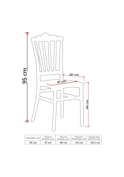 6 Adet Artemis Beyaz Sandalye / Balkon-Bahçe-Mutfak