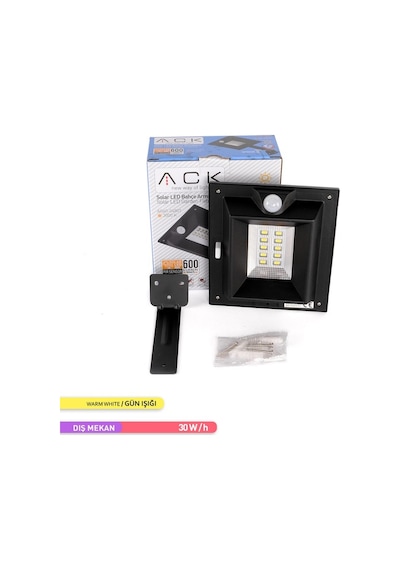 Ack Sensörlü Led Solar Bahçe Armatürü Güneş Enerjili