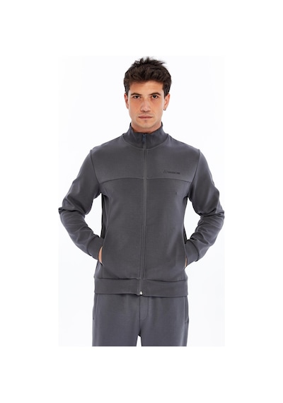 AR-MA Arma Erkek Slim Fit Örme Interlok Basic Tam Fermuar Dik Yaka Sweatshirt %80 Pamuk %14 Polyester %6 Elastan K30324989902 Gri