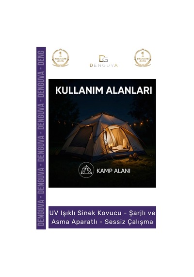Sinekkovucu Mor Işık Şarjlı Kamp Bahçe Profesyonel Sessiz Modern Güçlü Çalışma Uv Işıklı Sinek Kovu