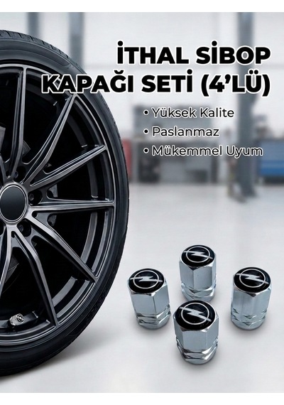 Opel Grubu İle Uyumlu Alüminyum Altıgen Sibop Kapak Seti Gümüş - İthal Sibop Kapağı 4lü Set