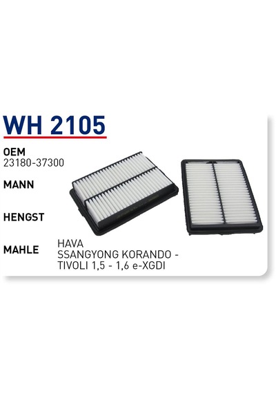 Ssangyong Korando C300 1.5 E-xgdi Benzinli Filtre Seti 2019 Sonrası 120kw / 163beygir Gücü 2 Filtre Hava Polen 2li Set Hava-polen