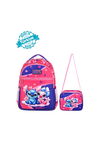 Waddell Pembe Stich Desenli İlkokul Çantası Beslenme Çantalı 25204 Pembe