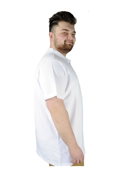 Mode Xl T-Shirt Polo Yaka Cepli Klasik 20550 Beyaz 001