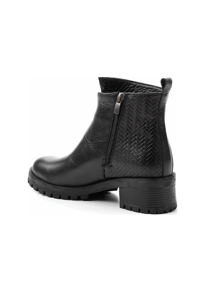 Siyah Siyah Hakiki Deri Kadın Bot & Bootie K02531230203 Siyah