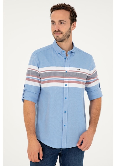 U.s. Polo Assn. Erkek Saks Gömlek Desenli 50288373-vr045 Saks