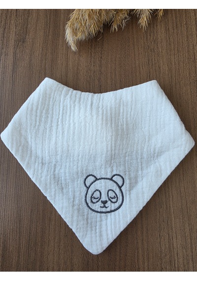 Sleepy Panda, Teddy & Puppy 3 Lü Nakışlı Müslin Bandana Önlük Seti Çok Renkli