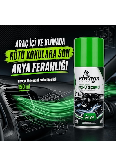 Universal Araç İçi Ve Klima Koku Giderici - Parfümlü Sprey Klima Bombası Arya 150 Ml