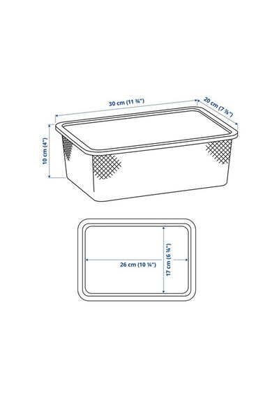 Ikea Trofast Saklama Kutusu, Gri-mavi, 20x30x10 Cm