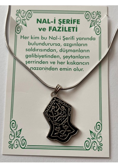 Nalı Şerife Ve Faziletleri Dua Temal Manevi Koruyucu Dini Çelik Kolye Gümüş