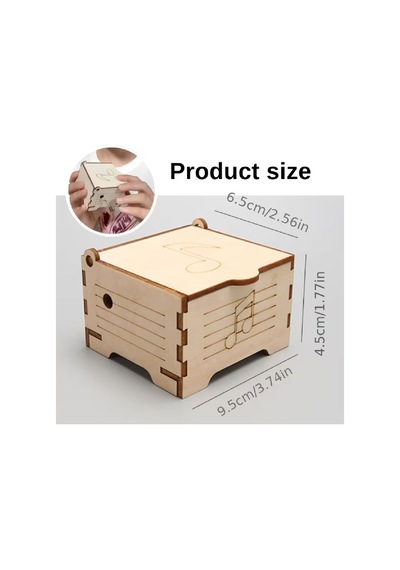 Dıy Ahşap Müzik Kutusu Model Kit Dıy Eğitim Seti Sürtünme Ve Titreşimle Ses Prensibi Pilsiz