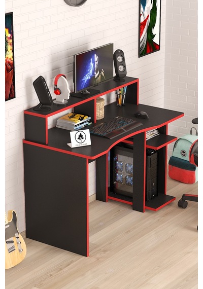 Oyuncu Masası Gamer Model Çalışma Masası Siyah-kırmızı Model Ada Model Oyuncu Masası Gamer Model Çalışma Masası Siyah-kırmızı Model Ada Model