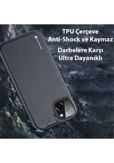 Dux Ducis Fino Serisi Apple Uyumlu iPhone 14 Premium Dokuma Silikon Kilif 561080488