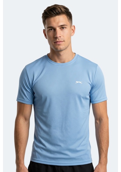 Slazenger Haunted I Erkek Saks Mavi Tişört