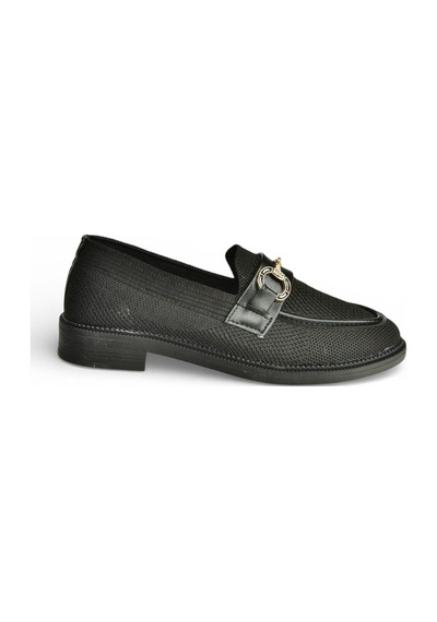 Fox Shoes Y330722104 Siyah Triko Kumaş Toka Detaylı Günlük Kadın Ayakkabı Siyah