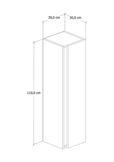 %100 Mdf 30 Cm Lavina Boy Dolabı Beyaz
