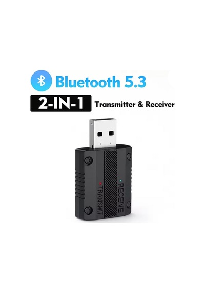 W15 Bluetooth 5.3 Aux Adaptör Usb Dongle 2'si 1 Arada Araç Ses Verici Alıcı