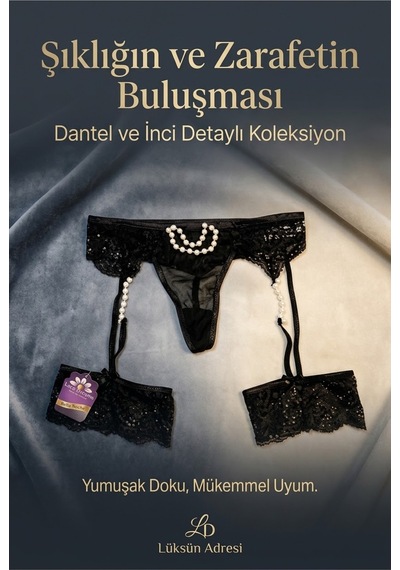 Papatya Lingerie Ön Kısım İncili Aksesuarlı Yan Bantlı Tül Detaylı Jartiyer Siyah - 928395163 Siyah Papatya Lingerie Ön Kısım İncili Aksesuarlı Yan Bantlı Tül Detaylı Jartiyer Siyah - 928395163 Siyah