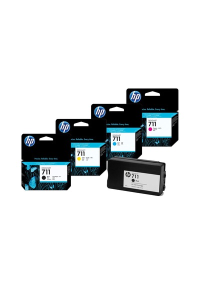 Hp 711 Cz129A Cz130 Siyah Kırmızı Sarı Mavi Kartuş Seti T520