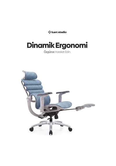 Rosso Ergonomik Çalışma Koltuğu - Mavi Rosso Ergonomik Çalışma Koltuğu - Mavi