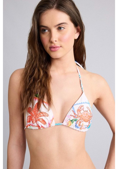 Defacto Regular Fıt Desenli Bikini Üstü F5894ax26hswt16 Beyaz-wt16