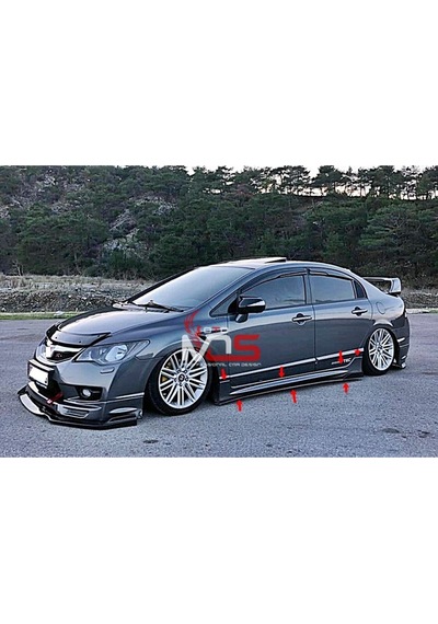 Honda Civic Fd6 Mügen Marşpiyel Sağ Sol Takım Fiberglass Boyasız