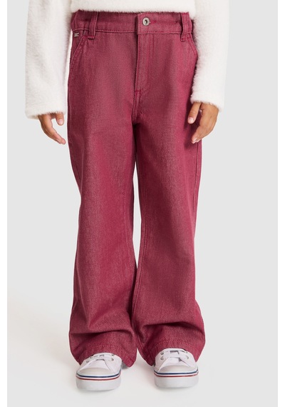 U.S. Polo Assn. Kız Çocuk Pembe Loose Fit Jean Pantolon 50330116-vr041