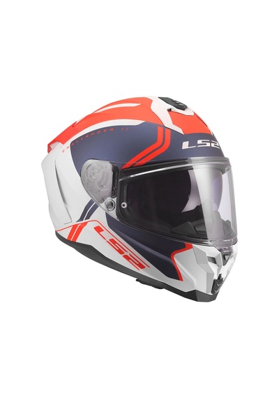 Ls2 Challenger 2 Titan Kapalı Kask Beyaz - Mavi - Kırmızı
