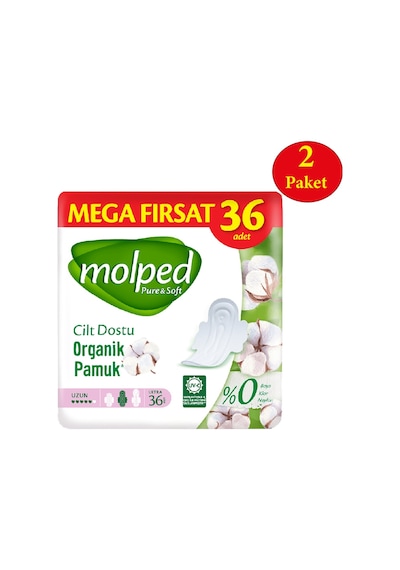 Molped Pure Soft Mega Fırsat Hijyenik Ped Uzun 2 x 36'lı