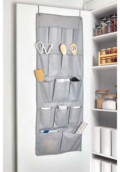 Serstil 16 Cepli Çok Amaçlı Kapı Arkası, Dolap İçi, Banyo/mutfak Düzenleyici Organizer Gri