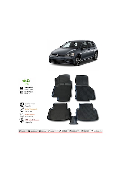 Volkswagen Golf 7 2018 Model 4d Havuzlu Paspas