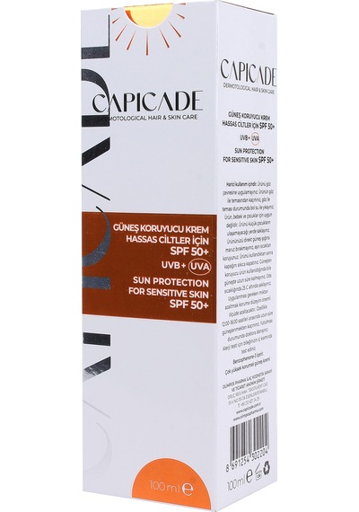 Capicade SPF 50+ Hassas Ciltler İçin Koruyucu Güneş Kremi 100 ML