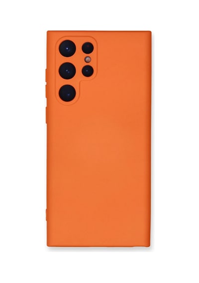 Samsung Galaxy S22 Ultra Kılıf Nano İçi Kadife Silikon - Turuncu