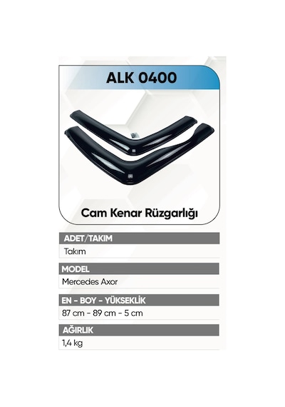Alkotek Axor-atego Cam Kenar Rüzgarlığı Kırılmaz